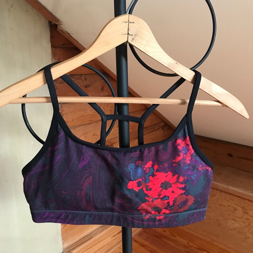 Fabletics Purple Floral Sports Bra, EUC, XS